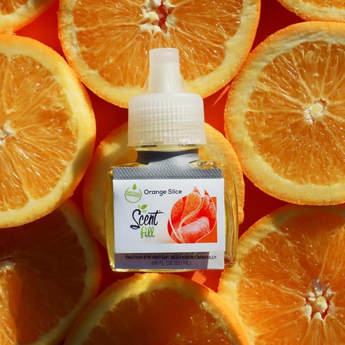 Scent Fill Orange Slice Plug in Air Freshener 4 Scented Oil Refills