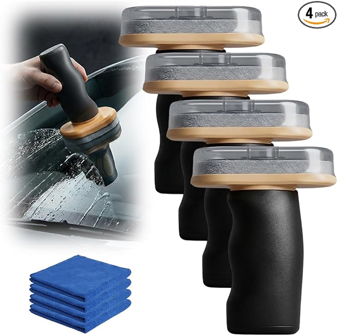 Handheld Glass Oil-Film Remover 2026 Upgrade Glass Emulsion Cleaner New Glass Cleaning Board Automotive Oil Film Cleaning Brush for Car Windows (4 Medium)