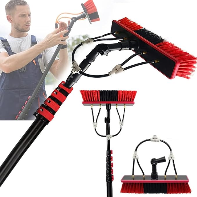 Water Fed Pole KitWindow Cleaning Water Fed Poles Roof Cleaning ToolsAluminum Outdoor Window Cleaner HoseCleaning Tool for Window Glass Extendable Cleaner Conservatory6m/20FT