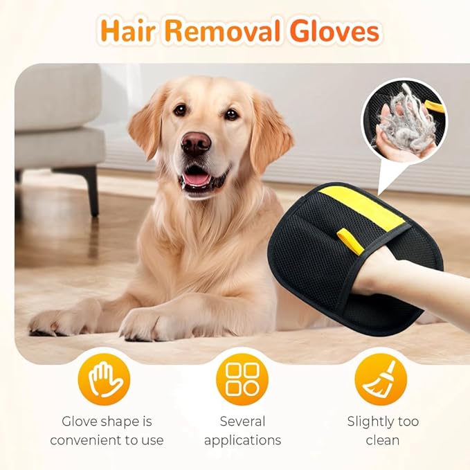 Pet Hair Removal Glove for Cats &amp Dogs New Pet Hair Remover Glove Electrostatic Pet Hair Removal Gloves for Dogs and Cats Reusable Pet Hair Remover Glove (3Pcs)