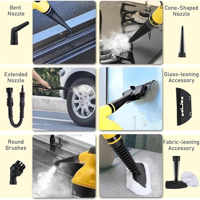 Handheld Steam Cleaner Multipurpose Portable Pressurized Steam Cleaner for Couch Clothes Mattress Car Seats Kitchen US Plug