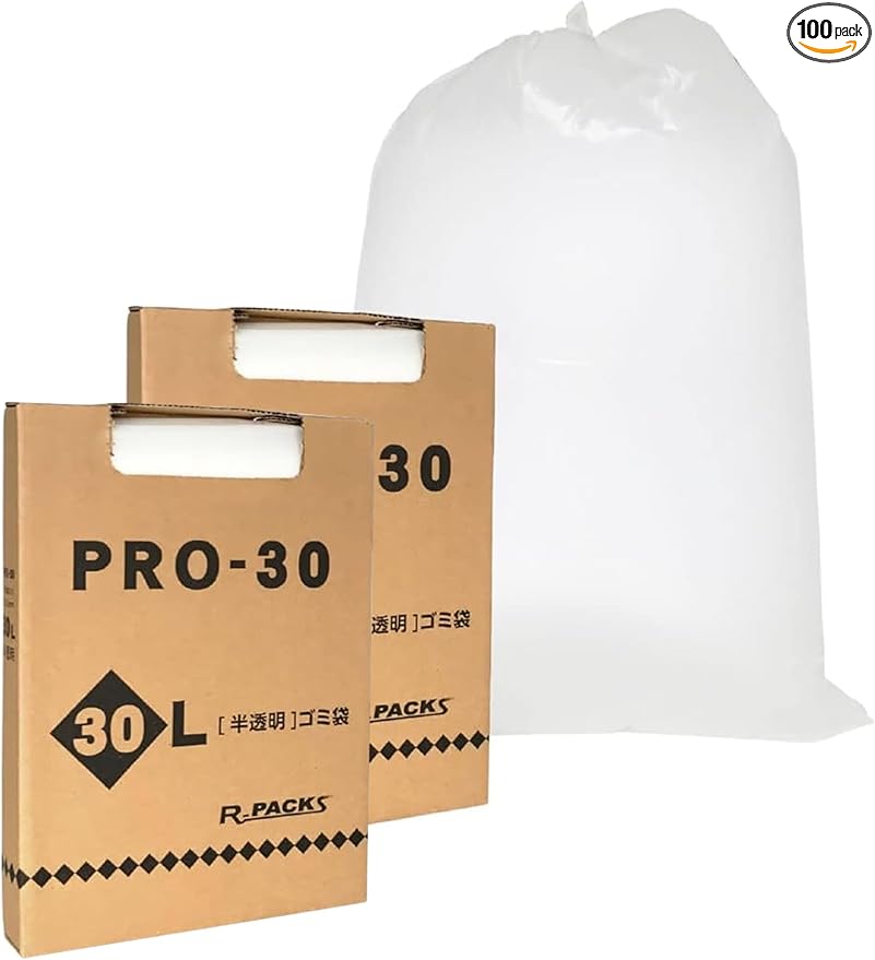 Alfour International PR-332 Trash Bags Translucent 6.9 gal (30 L) Convenient Storage Boxed 2 Sets of 100 Sheets
