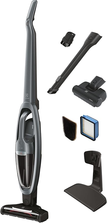 Electrolux WellQ7 Pet Cordless 2-in-1 Vacuum Cleaner with Motorized PetPro+ Nozzle for Easy Pet Hair Removal 50-Minute Run Time 2 Power Modes Shale Gray