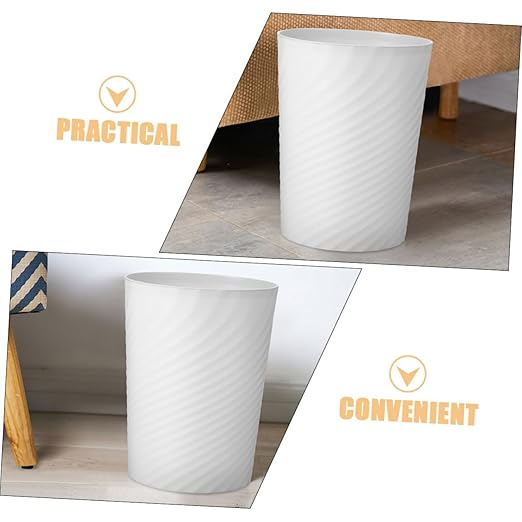 Modern Small Office Trash Can Plastic Dust Bin with Bag Ring for Bathroom Bedroom Kitchen Versatile Use Wastebasket for Home and Office Compact Design for Everyday Waste Management