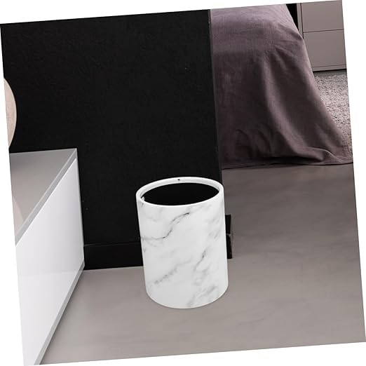 PRETYZOOM Marble Pattern Trash Can Garbage Container for Home Office Bedroom and Kitchen Stylish Wastebasket for Spaces Material Easy to Clean