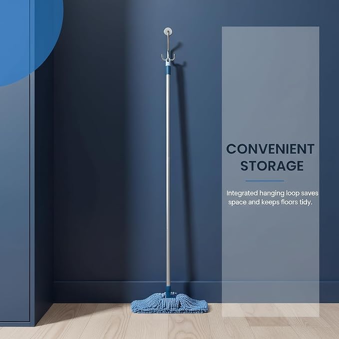 57 Long Handle Wet Cleaning Floor Mops Dust HardwoodDry Mops for Catching Pet Hair and Dust Bunny Microfiber Dust Mops for VinylWood Tile Laminate Flooring