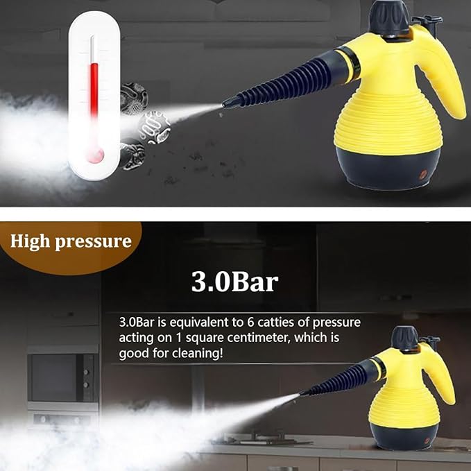 Steam Cleaner Natural Steam Cleaner Handheld Power Steam Cleaner for Home with 9 Accessories High Heat Steam Cleaning Machine Multifunctional Steam Cleaning for Mattress Car Detailing Kitchen