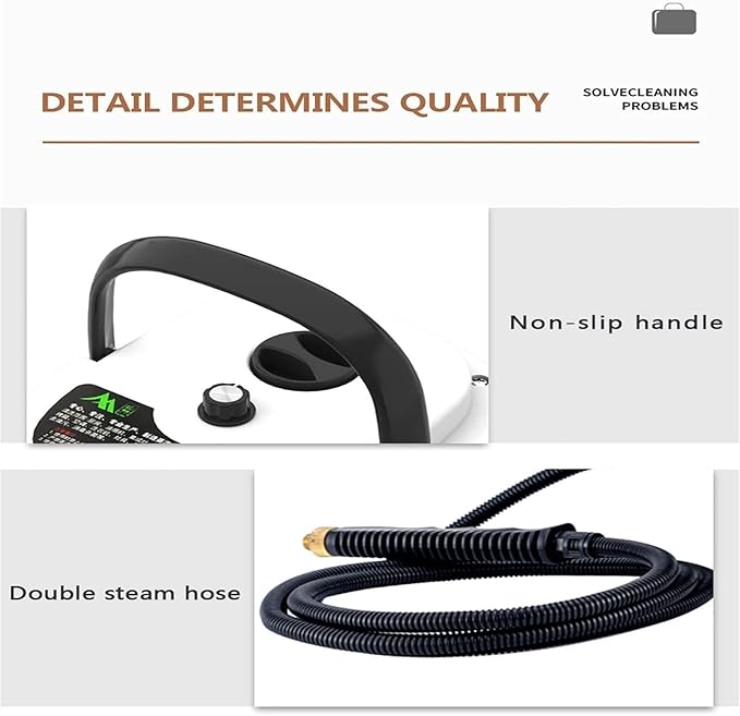 Hand-held Portable Steam Cleaning Machine Automatic Pumping for Kitchen Bathroom Furniture Car Detailing Seat(White)