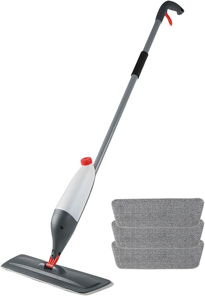 Microfiber Spray Mop for Floor Cleaning Wet Dry Hardwood Floor Mops with 3 Washable Pads Flat Mop with Sprayer for Tile Wood Laminate Vinyl Marble