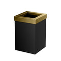 Gatco Small Bathroom Trash Can With Lid Square 3 Gallon Stainless Steel Wastebasket Under Sink Matte Black And Brushed Brass For Bathroom Bedroom Office (1934)
