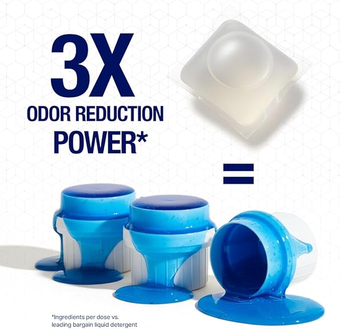 HEX Performance Laundry Detergent Packs for Activewear &amp Sports Clothes Deep Odor &amp Sweat Removal Eco-Friendly Biodegradable Formula HE Compatible Fresh Clean Scent – 75 Count