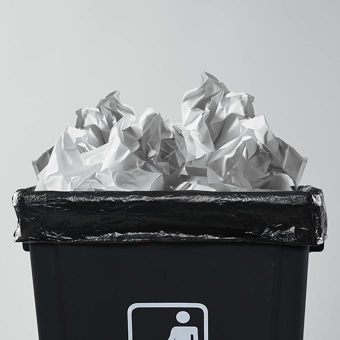 18 Gallon Large Trash Bags Black Garbage Bags 1 Roll/100 Counts