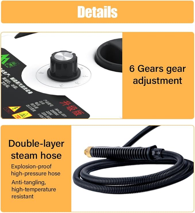YUEWO Steam Cleaner 2500W High Pressure Steamer for Cleaning Handheld Steam Cleaner Portable for Home Use for Kitchen Bathroom Home Appliances