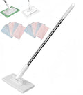 Snap Grip Mini Mop Zero Touch Mini Retractable Gap Dust Cleaner Flat Reusable One-Click Cloth Change Wash-Free for Window Glass Wall Floor (1*mop+10*Cloth)