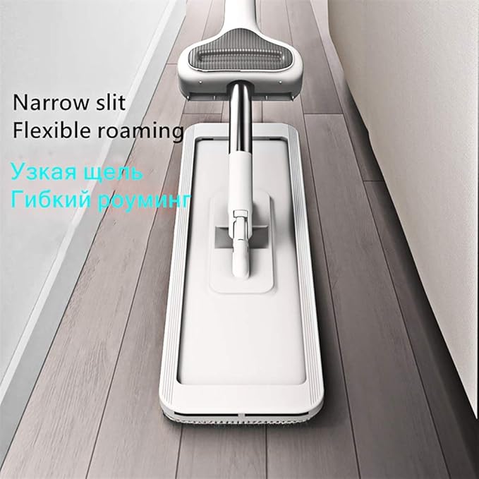 Squeeze Flat Cutting Mop Hands Free for Wash Floor Household Kitchen Floors Cleaning with Microfiber Replacement