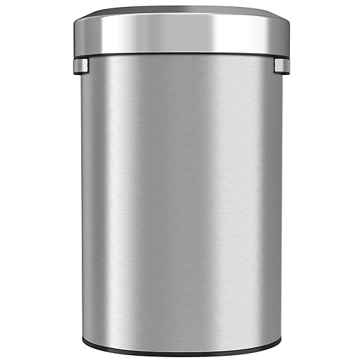 iTouchless 23 Gallon Semi-Round Open Top Trash Can and Recycle Bin 87 Liter Slim and Space-Saving Design for Home Office Kitchen Restaurant Restroom Large Capacity