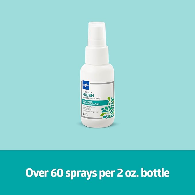 Medline Fresh Naturals Odor Eliminator Plant Based Odor Neutralizer Deodorizer Home Healthcare 2 oz spray bottle