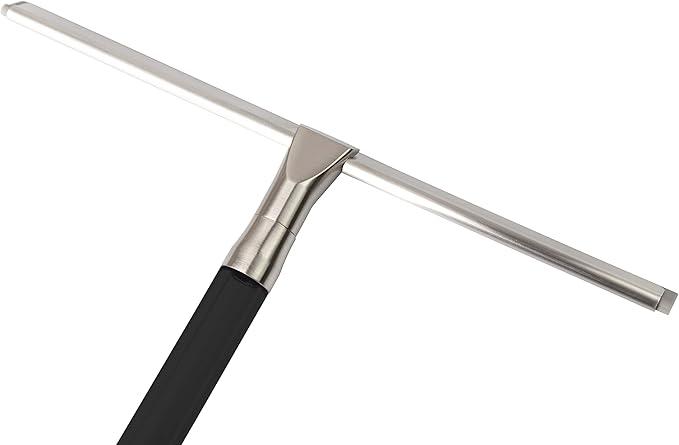 Zadro 12 Inch Wide Large Silicone Big Squeegee for Windows Bathroom Shower Squeegee for Car Wash Large Hanging Hook &amp Wall Mount Bracket (Matte Black 12 in.)