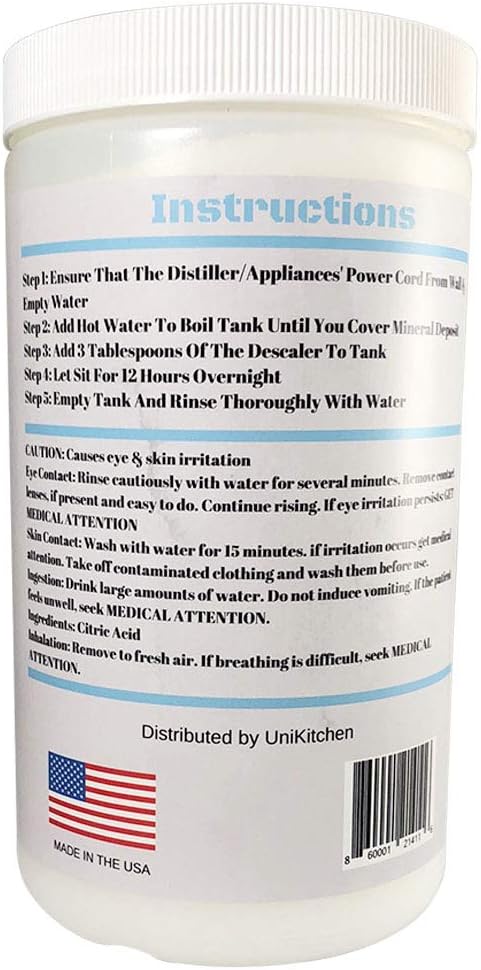 Distiller Cleaner &amp Descaler (2 LBS) Citric Acid - Universal Application for Waterwise Natural &amp Safe – Deeply Penetrates LimeScale &amp Water Mineral Build-up Compare to KleenWise