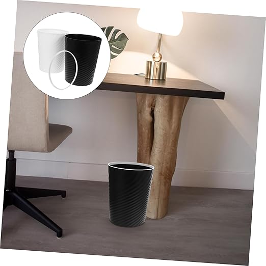 OUNONA 2pcs Small Trash Can Nordic Style Open Wastebasket Versatile Plastic Garbage Bin for Bedroom Office and Bathroom Combination