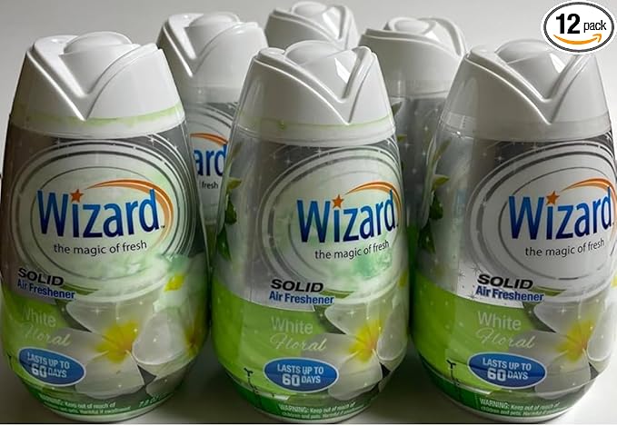 Wizard The Magic of Fresh gel Air Freshener solid air freshener 7.8 oz white floral (Pack of 12)