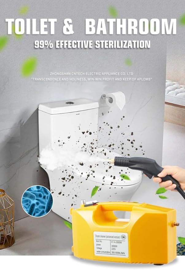 2600w High Pressure Steam Cleaner Portable Steam Cleaning MachineHandheld Steam Cleanerfor Most Floors Counters Car Seats