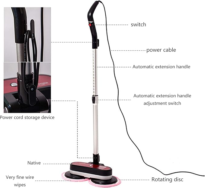 Floor Mop 1200W Power Hand-Held Vertical Floor Steam Cleaner for Floors Carpets Laminates Convenient Detachable Hand-Held Steam Cleaner White (White)