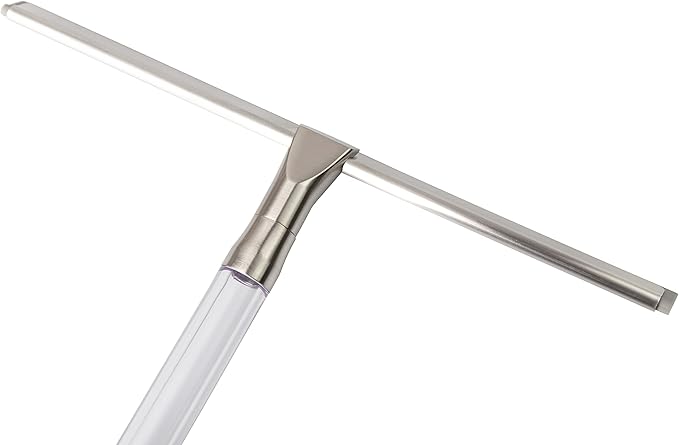 Zadro 12 Inch Wide Large Silicone Big Squeegee for Windows Bathroom Shower Squeegee for Car Wash Large Hanging Hook &amp Wall Mount Bracket (Clear 12 in.)