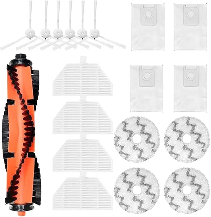BeNtli Smart Vacuum Cleaner Spare PartsMain BrushHepa FilterDust BagSide BrushMop ClothCompatible for Roidmi Eva (Color : As Shown-22)