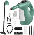 Goplus Multipurpose Handheld Steam Cleaner Pressurized Steam Cleaner w/ 17 Pieces Accessory Set 350ml Portable All Natural Chemical-Free Steamer for Home Sofa Upholstery Floor Window Kitchen (Green)