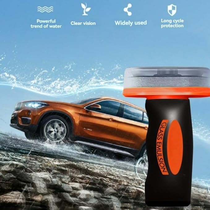 Glass Guard Cleaner Universal Glass Emulsion Cleaner Windshield Oil Film Remover Glasses Handle Oil Film Remover Lotion Glasses Cleaning Board for Car Windows (2 Pcs)