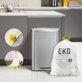 EKO 13 Gallon / 40-60 LiterDrawstring Trash BagsExtra-Strong Unscented Garbage BagsEasy-Dispense Roll for Kitchen &amp Household UseLeak-ResistantCode FWhite60 Count (Pack of 6)