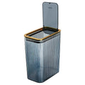 Transparent Trash Can Bathroom Trash Cans with Lids 2.6 Gallon Garbage Can for Bedroom Office Plastic Slim Waste Basket with Press Top Lid 10L Clear Trash Bin for Home Kitchen (Blue)