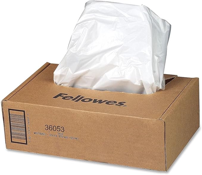Fellowes 36053 Powershred Shredder Waste Bags for 90S 99Ci 99Ms AutoMax 200C and AutoMax 130C 100 Bags