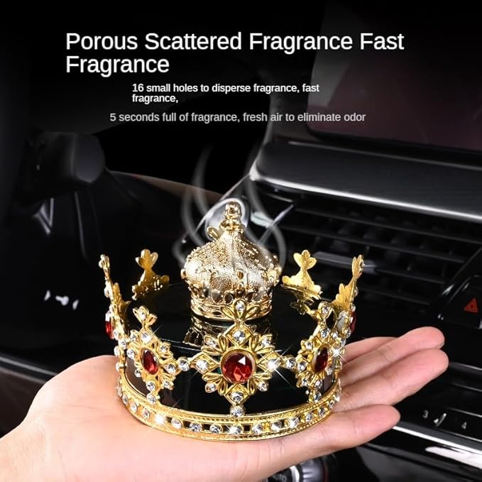 Crown-Shaped Car Air Freshener: Elegant Design Long-Lasting Scent Easy to Use (Blue)