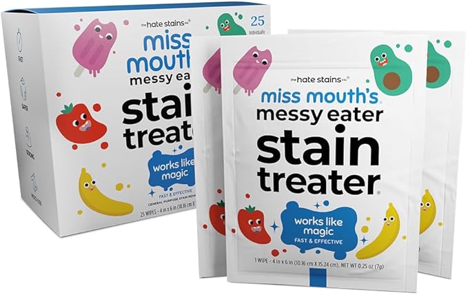 Miss Mouth's Messy Eater Stain Treater 4oz Spray and 25 Pack Wipes Bundle