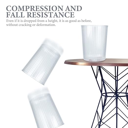 USHOBE Plastic Buckets 1 PC Round Plastic Waste Basket Clear Trash Can Small Wastebasket Garbage Container Bin Acrylic Cylinder Vases Water Bucket