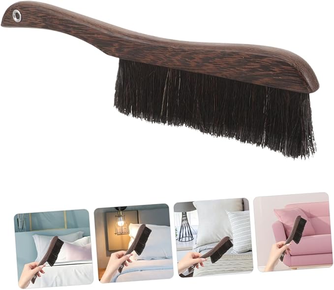 MERRYHAPY 2pcs Wooden Handheld Broom Brush with Soft Bristles for Gentle Cleaning of Furniture Instruments and Keyboards Lightweight and Portable Dust Brush for Home and Office Use