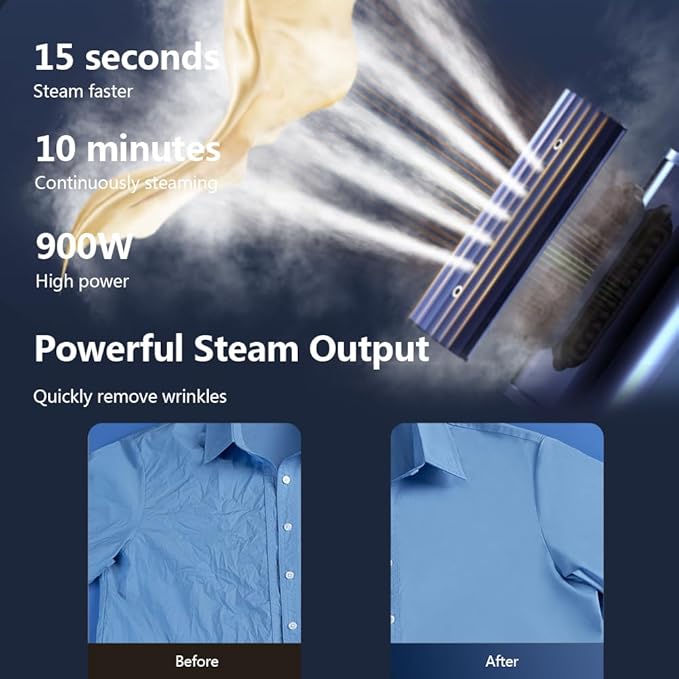 Nesugar G3 Steamer for Clothes Portable Travel Steamer Fashion Handheld Garment Steamer 0.75lbs Lightly 15s Fast Heat-up Light Mini Steam Iron for travel and home（navy blue）