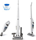 Kenmore DS1030 Cordless Stick Vacuum Lightweight Cleaner 2-Speed Power Suction LED Headlight 2-in-1 Handheld for Hardwood Floor Carpet &amp Pet Hair White