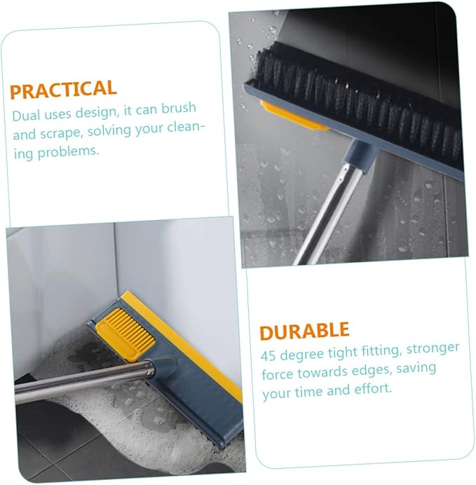 minkissy 2pcs Long Handle Scrub Brush Floor Scraper Brush Hard Bristle for Tile Bathtub