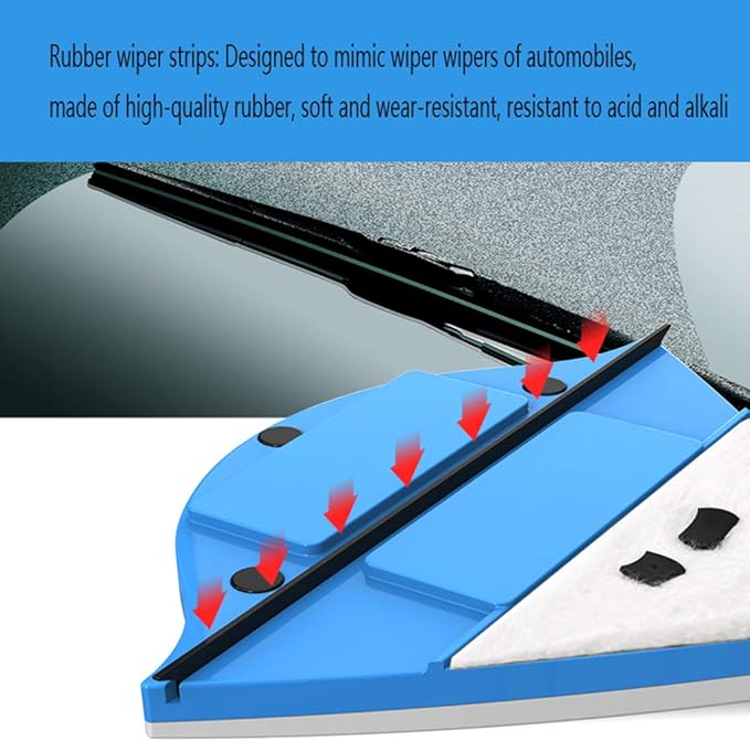 Magnetic Window Cleaner Double-Side Magnetic Glass Cleaner Plastic Household Cleaner Wiper Window Glass Surface Wiper BrushGreen5~12mm