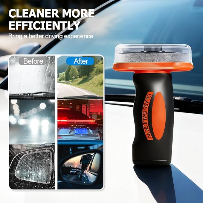 Handheld Glass Oil-Film Remover 2026 New Upgrade Emulsion Cleaner Glass Cleaning Board Automotive Oil Film Cleaning Brush for Car Windows (2 One Size)
