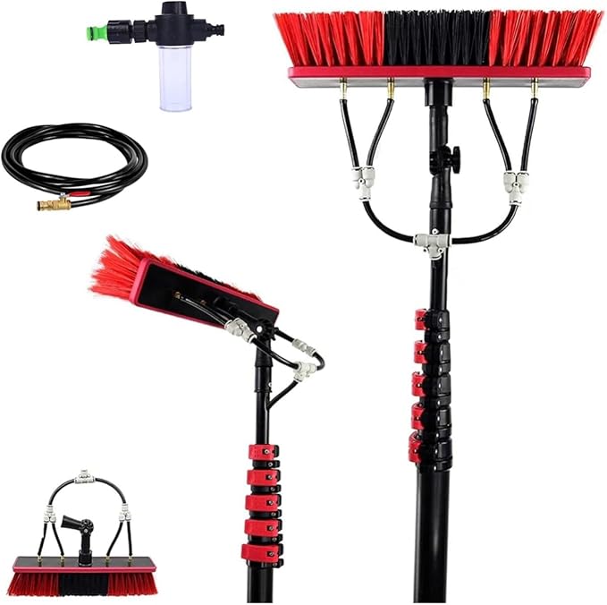 Telescopic BrushWater Fed Window Cleaning Pole3.6-10.8 M Window Cleaning PoleWater Fed Telescopic BrushWindow Roof Cleaning EquipmentSoap Dispenser 55CM5.4M