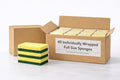 Full Size Dual-Sided Heavy Duty Cleaning Sponges – 40 Pack - Yellow Foam &amp Green Non-Scratch Scrub Pad – Individually Wrapped Commercial Dish &amp Surface Sponges for Kitchen Restaurant &amp Ja