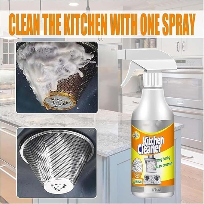 1/2/3/4Pcs Kitchen Foam Cleaner Powerful Clean Kitchen Oil Stains Kitchen Bubble Cleaner Spray Kitchen Cleaner Spray All-Purpose Kitchen Pots and Pan Cleaner(2PCS)