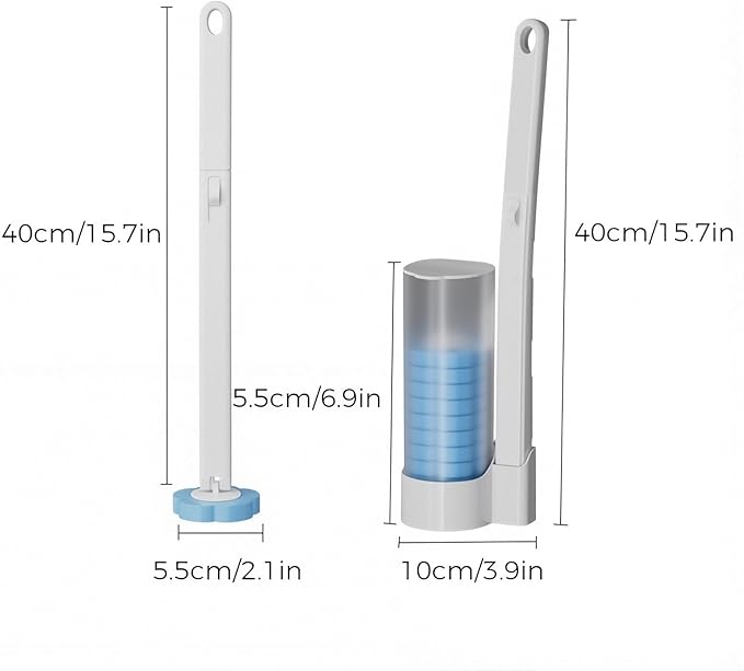 Disposable Toilet Cleaning System Toilet Brush with Holder and 18 Pre-Loaded Refill Heads Multi-Surface Cleaning Tool for Toilet Sink Bathroom Glass &amp Floor (Lavender)