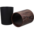 Round Trash Can Imitation Wood Grain 8L Bathroom Wastebasket Multi-Use Trash Bin for Home Kitchen Living Room Office