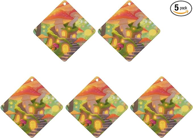 5PCS Car Air Freshener Hanging Personalized Double Sided Sunny Forest Car Fresheners Long Lasting New Cars Scents Cute Automotive Freshies for Closets Drawers (tea)