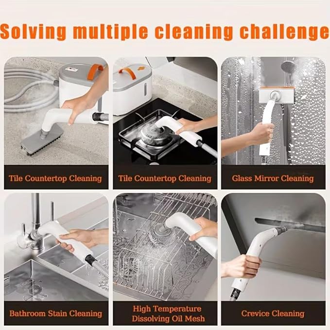 Steam Cleaner Portable Handheld Steamer for Cleaning Large Capacity Tank Pressurized Steam Cleaning Machine for Home Car Bathroom Kitchen Furniture Grout Floor Tile